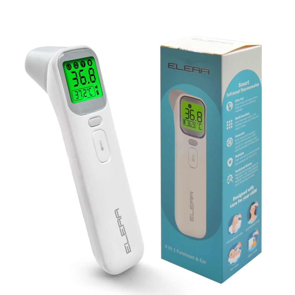 ELERA Baby Thermometer Infrared Digital LCD Body Measurement Forehead Ear Non-Contact Adult Fever IR Children Termometro