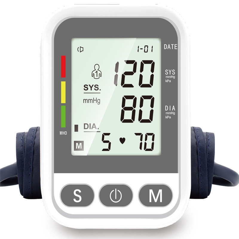 BMC Blood Pressure Monitor Tensiometer Upper Arm Automatic BP Sphygmomanometer Pulse Heart Rate Meter 4 Colors Backlight