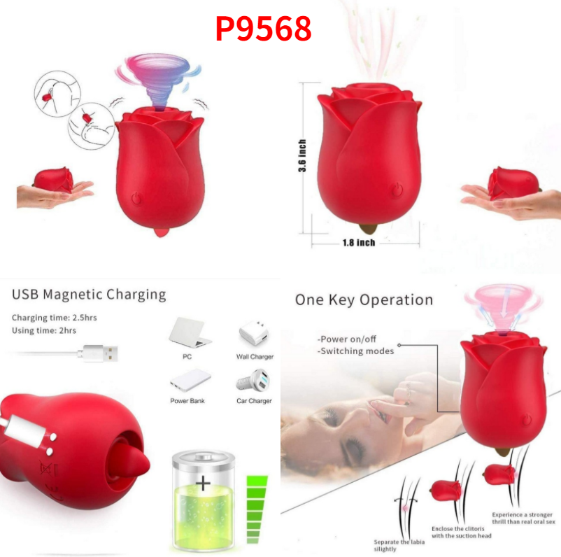  P9568    Rose Tongue Licking Vibrator