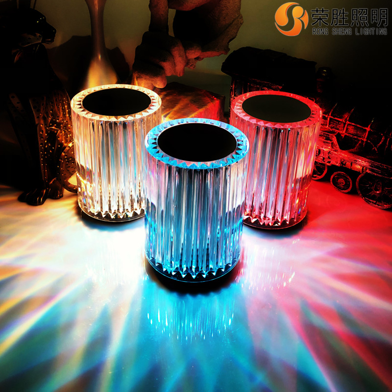 P9057     LED Crystal Table Lamp Rose Light Projector 
