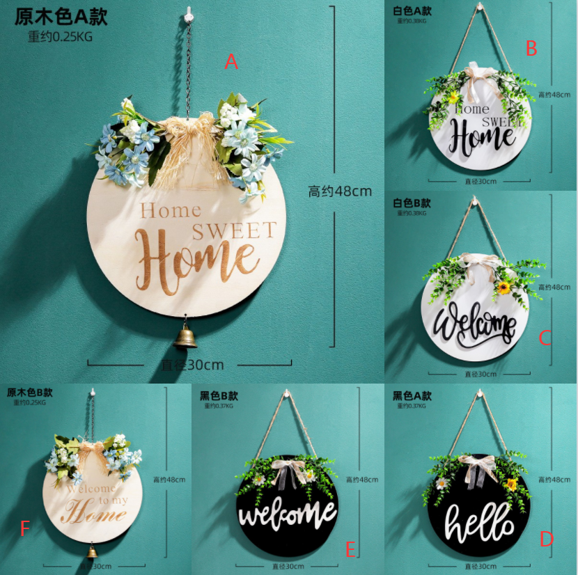 P9089   Sweet Home Welcome Sign Wooden Door Hanger