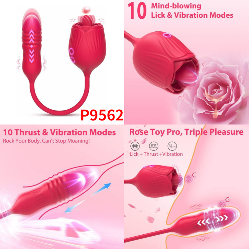  P9562    Rose Tongue Licking Vibrator 