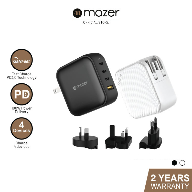 Mazer SuperMINI Wall Charger (PD100W-Travel Pin)