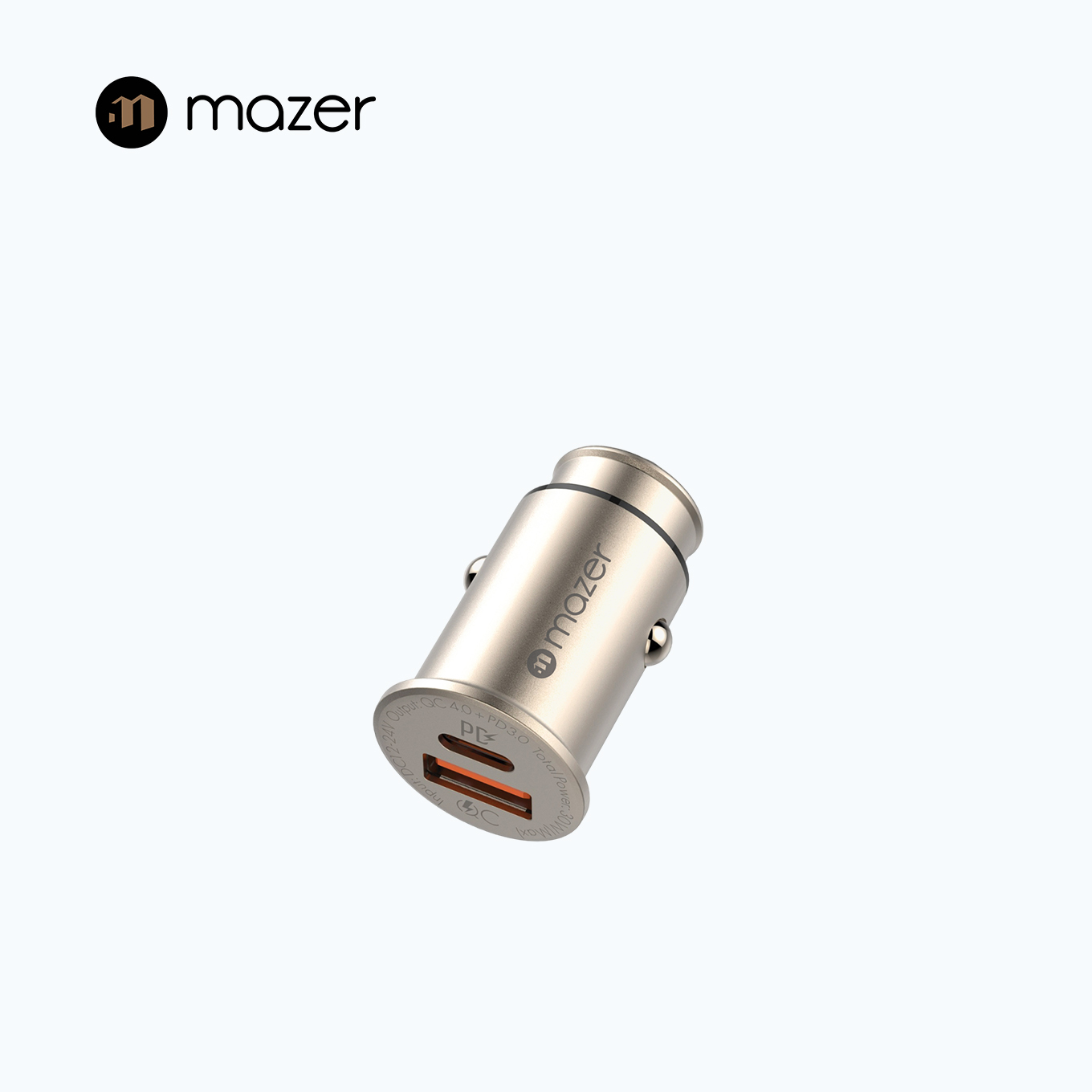 Mazer Infinite.BOOST  46W USB-C PD Car Charger. (Dual Ports USB-A+USB-C-46W)