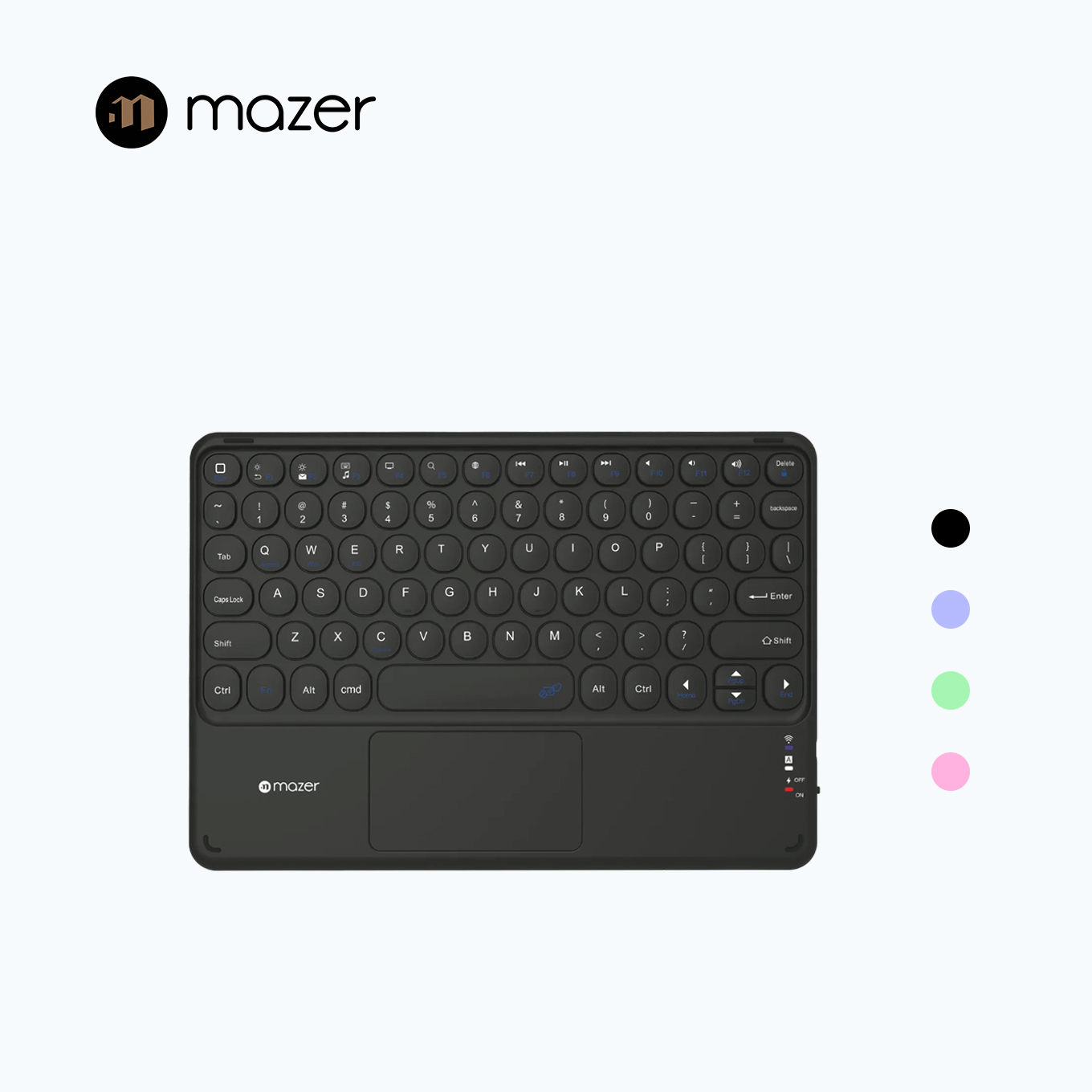 Mazer Infinite.KEYS Ultra Portable BT5.0 Keyboard with Trackpad for WIN/MACOS/Android/IOS/iPadOS/AppleTV/OtherOS-Black | 2 Years Warranty