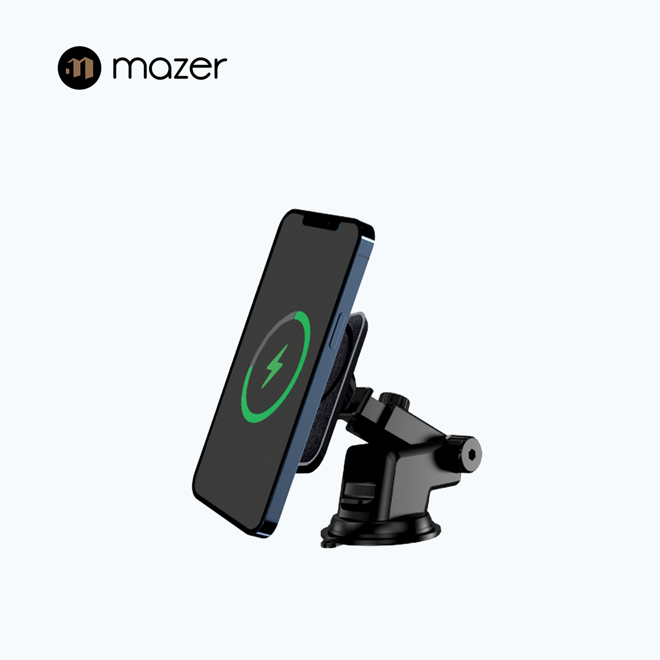 Mazer MagDRIVE MagSafe Compatible 15W Wireless Car Mount (Ultra thin Aluminium Plate)