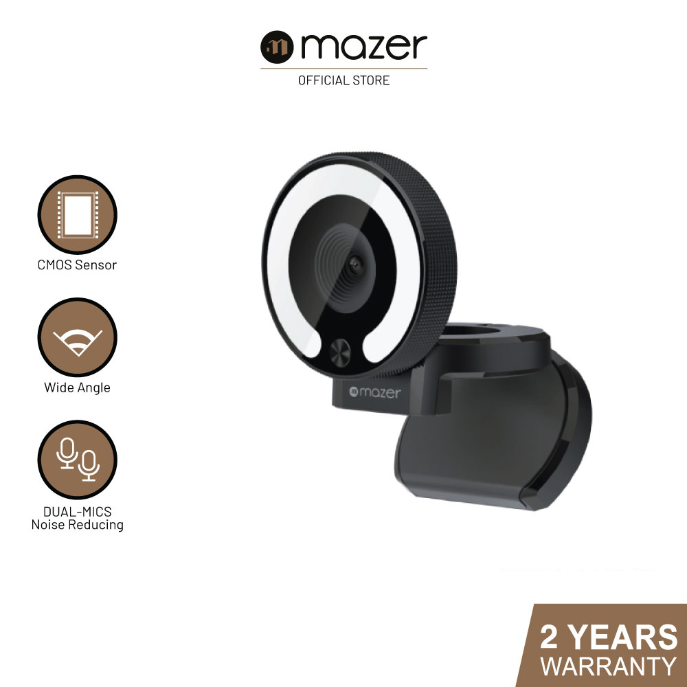 Mazer Infinite.Webcam 2K/5MP Ultra HD with Ring Light