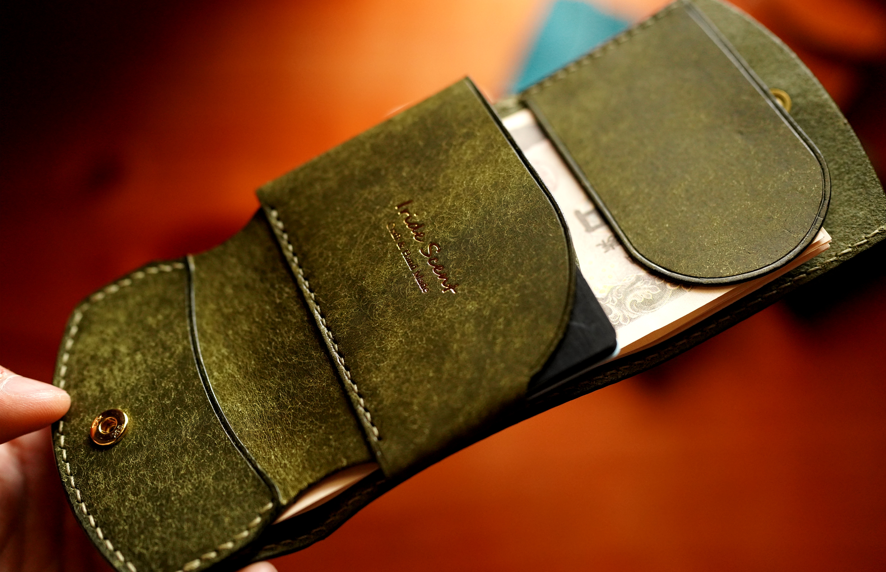 イタリアンレザー「プエブロ」三つ折り ミニ 小さい財布 