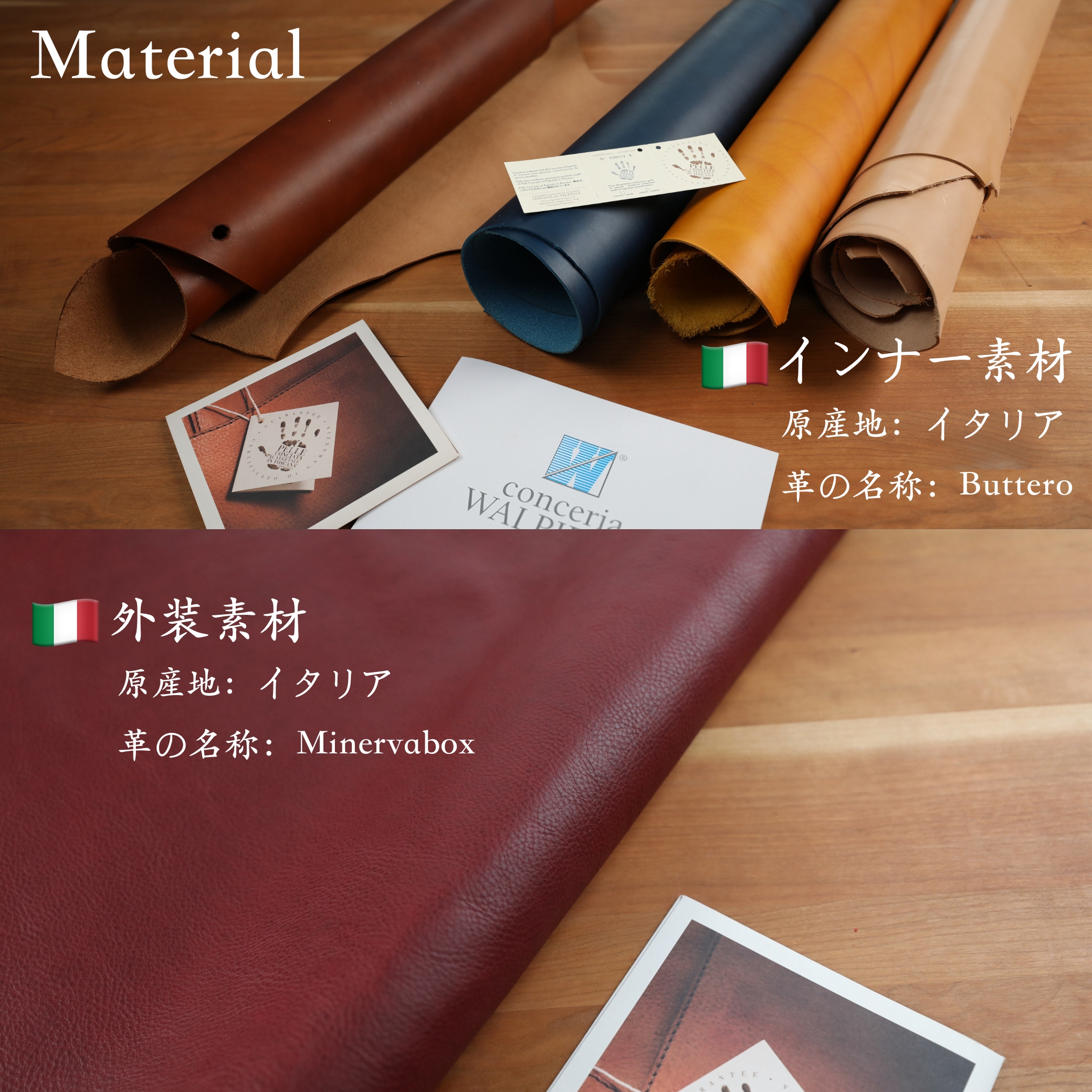 二つ折り財布 イタリアン レザー 大きく開く小さな 財布 Minervabox革 