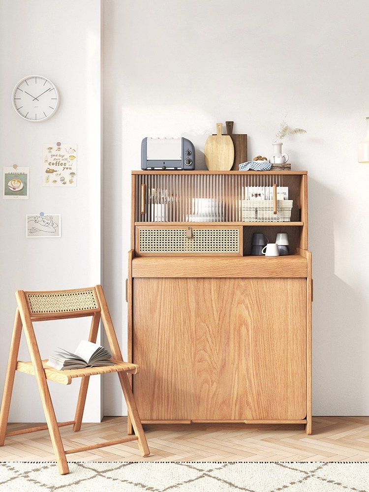 Warner's Japanese folding dining table and sideboard in one senior small Scandinavian solid wood legs storable dining table and chairs-Smart-Living