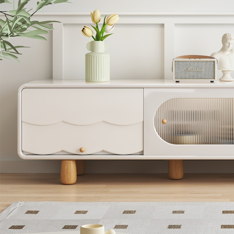 Cream style TV cabinet, living room, small household, simple and modern 2023 new high-end coffee table and TV combination-Smart-Living