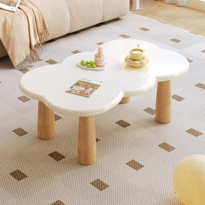 Cream style coffee table, small living room, modern and minimalist household, 2023 new internet celebrity creative irregular cloud coffee table-Smart-Living
