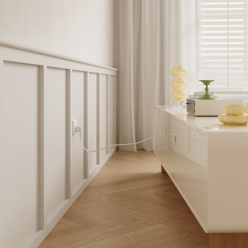 Cream style TV cabinet, living room, small household type, new storage, high-end feel, natural wood coffee table, TV cabinet combination-Smart-Living