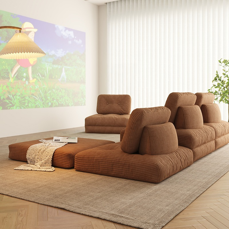 Butter Tofu Block Lazy Cloth Sofa Living Room Simple Small House Single Module Technology Cloth Sofa Removable and Washable-Smart-Living