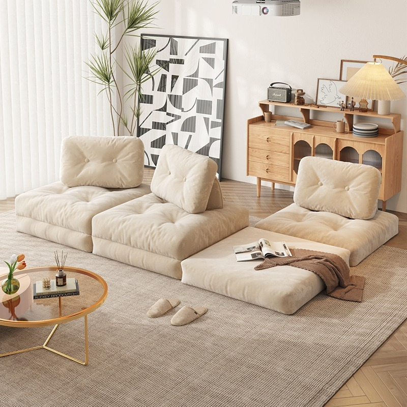 Butter Tofu Block Lazy Cloth Sofa Living Room Simple Small House Single Module Technology Cloth Sofa Removable and Washable-Smart-Living