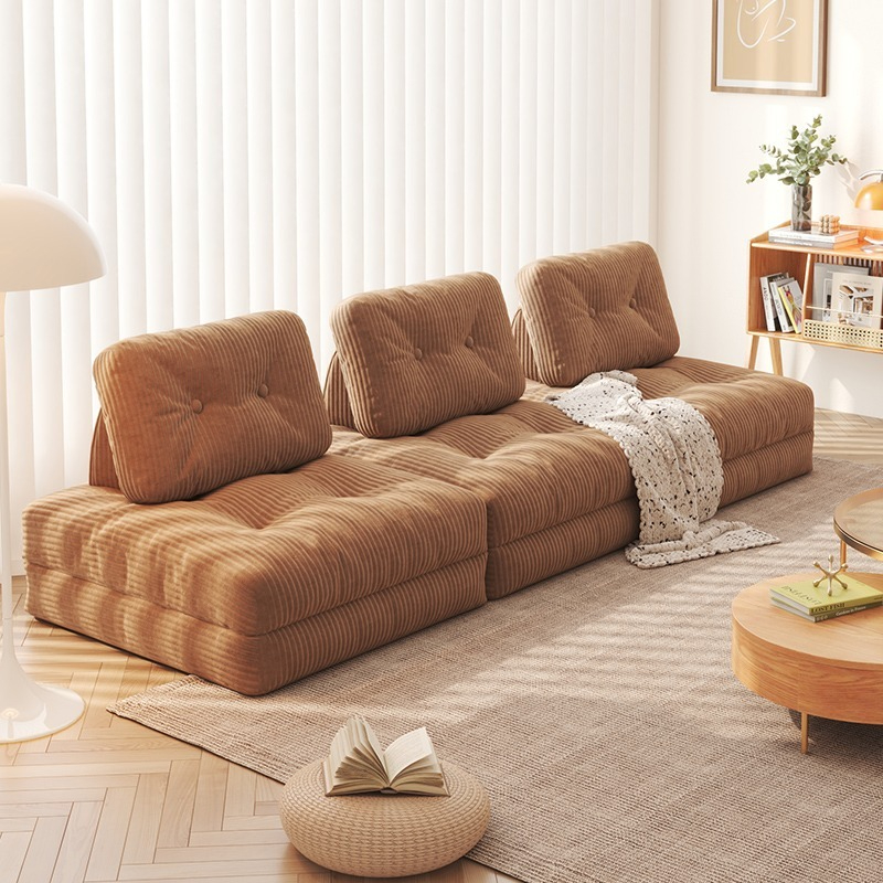 Butter Tofu Block Lazy Cloth Sofa Living Room Simple Small House Single Module Technology Cloth Sofa Removable and Washable-Smart-Living