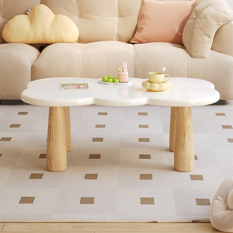 Cream style coffee table, small living room, modern and minimalist household, 2023 new internet celebrity creative irregular cloud coffee table-Smart-Living