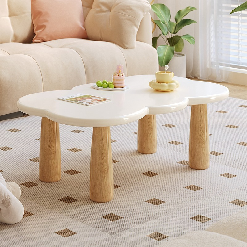 Cream style coffee table, small living room, modern and minimalist household, 2023 new internet celebrity creative irregular cloud coffee table-Smart-Living