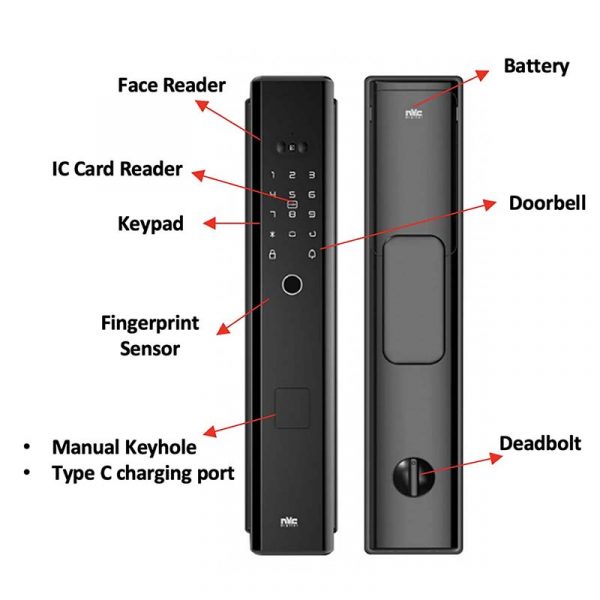 NVC Digital P300 Smart facial recognition digital door lock -2nd-Smart-Living