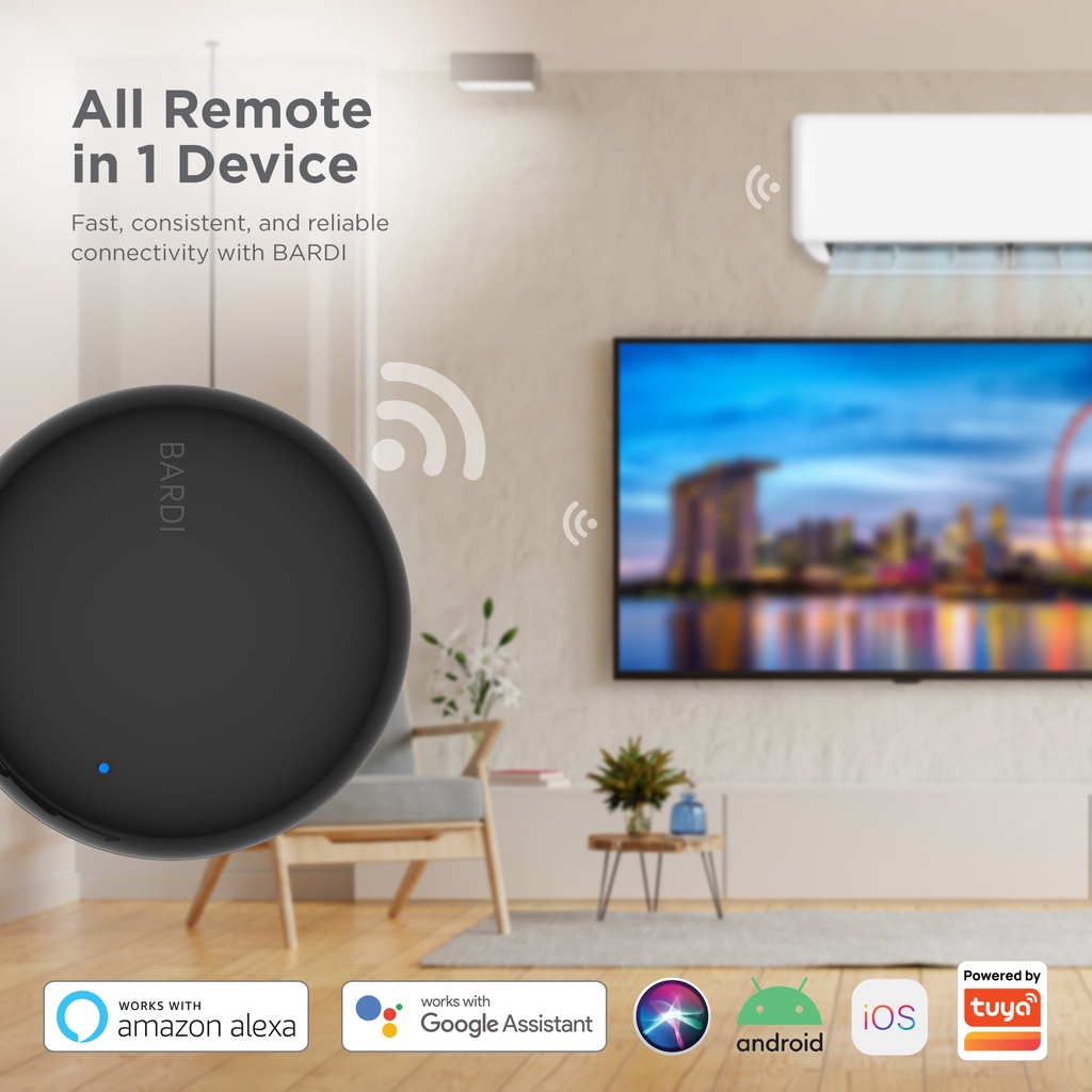 BARDI Smart Universal IR Remote 12M - Infra Red Remote Wifi Max 12M -BARD -3rd*-Smart-Living