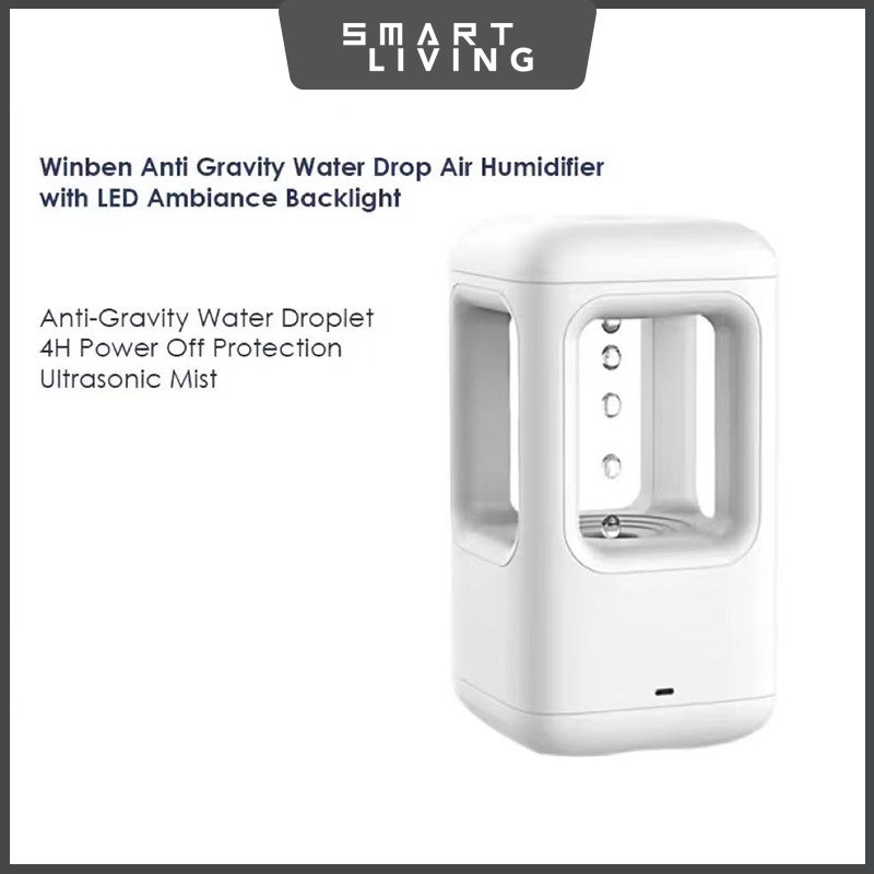 Winben Anti Gravity Water Drop Air Humidifier with LED Ambiance Backlight-Smart-Living