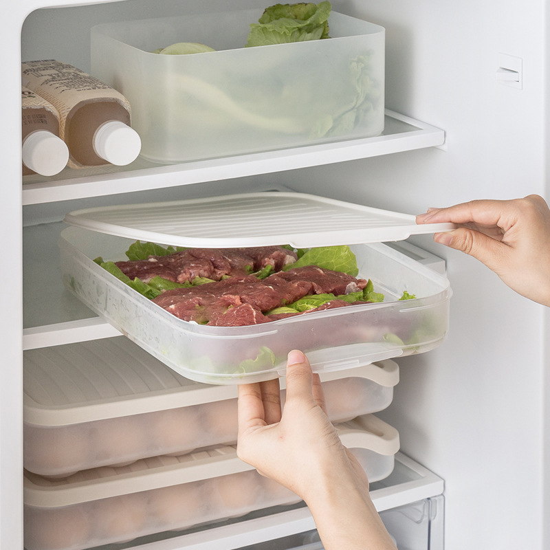 Smart-living transparent refrigerator kitchen dumpling food storage single-layer/three-layer box with lid -A0293 -NC-Smart-Living