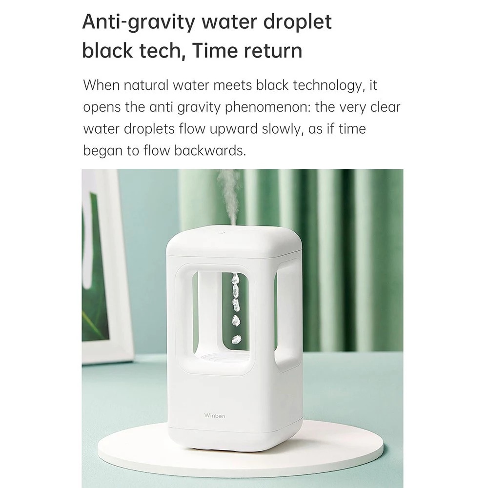 Winben Anti Gravity Water Drop Air Humidifier with LED Ambiance Backlight-Smart-Living