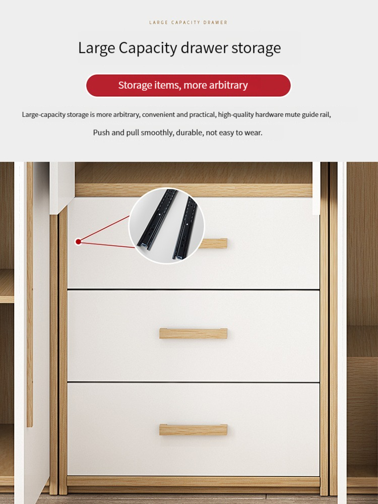 【pre-order】Nordic modern minimalist assembled bedroom economical wardrobe, customizable whole wardrobe, coat rack with swing doors.-Smart-Living