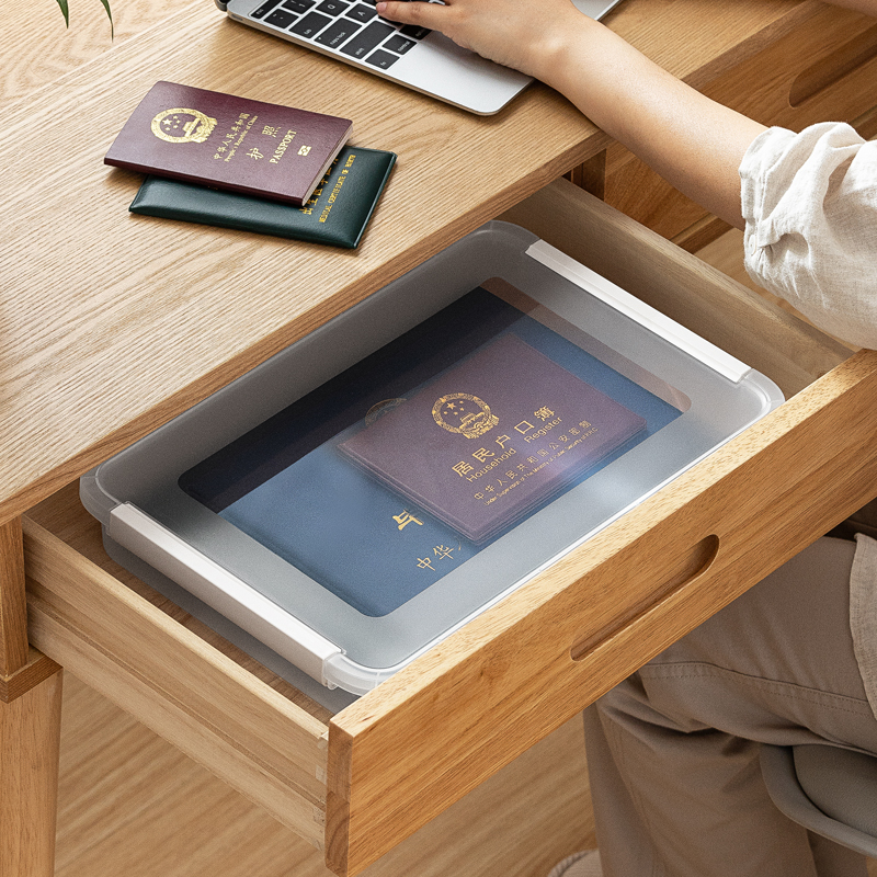 Smart-living household file document book multi purpose functional desk organizer storage box with clip cover-Smart-Living