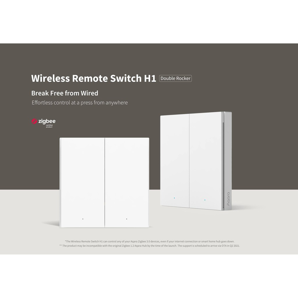 Aqara Wireless Switch H1 (Double Rocker) -2nd* -AQA-Smart-Living