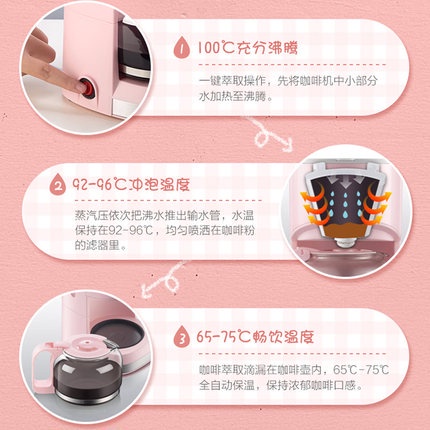 Bear Home/Office coffee maker 小熊咖啡机浅蓝色家用小型办公室煮咖啡全自动滴漏式 新加坡本地发货-Smart-Living