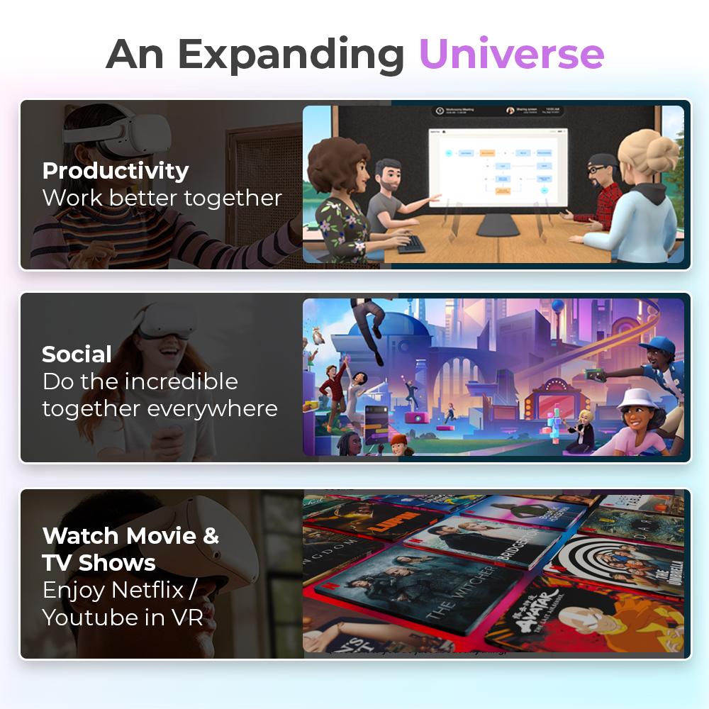 Meta Quest 2 / Oculus Quest 2 VR Advanced All In One Virtual Reality Headset Complete Set (128GB/ 256GB)-Smart-Living