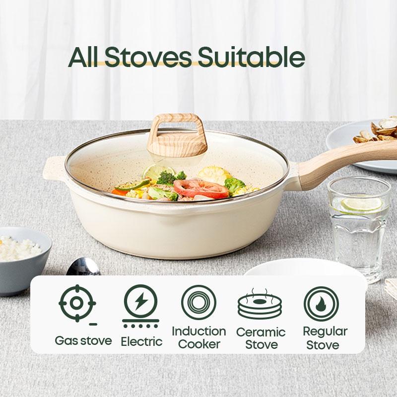 4pcs Cookware Set - Nonstick Pan Set Deep Frypan Wok + Saucepan + Frying Pan + Soup pot-Smart-Living