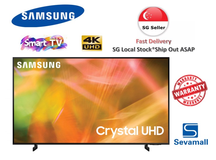 SAMSUNG Crystal UHD AU8000 Series 50AU8000 55AU8000 65AU8000 - 4K UHD HDR Smart TV 2021 MODEL-Smart-Living