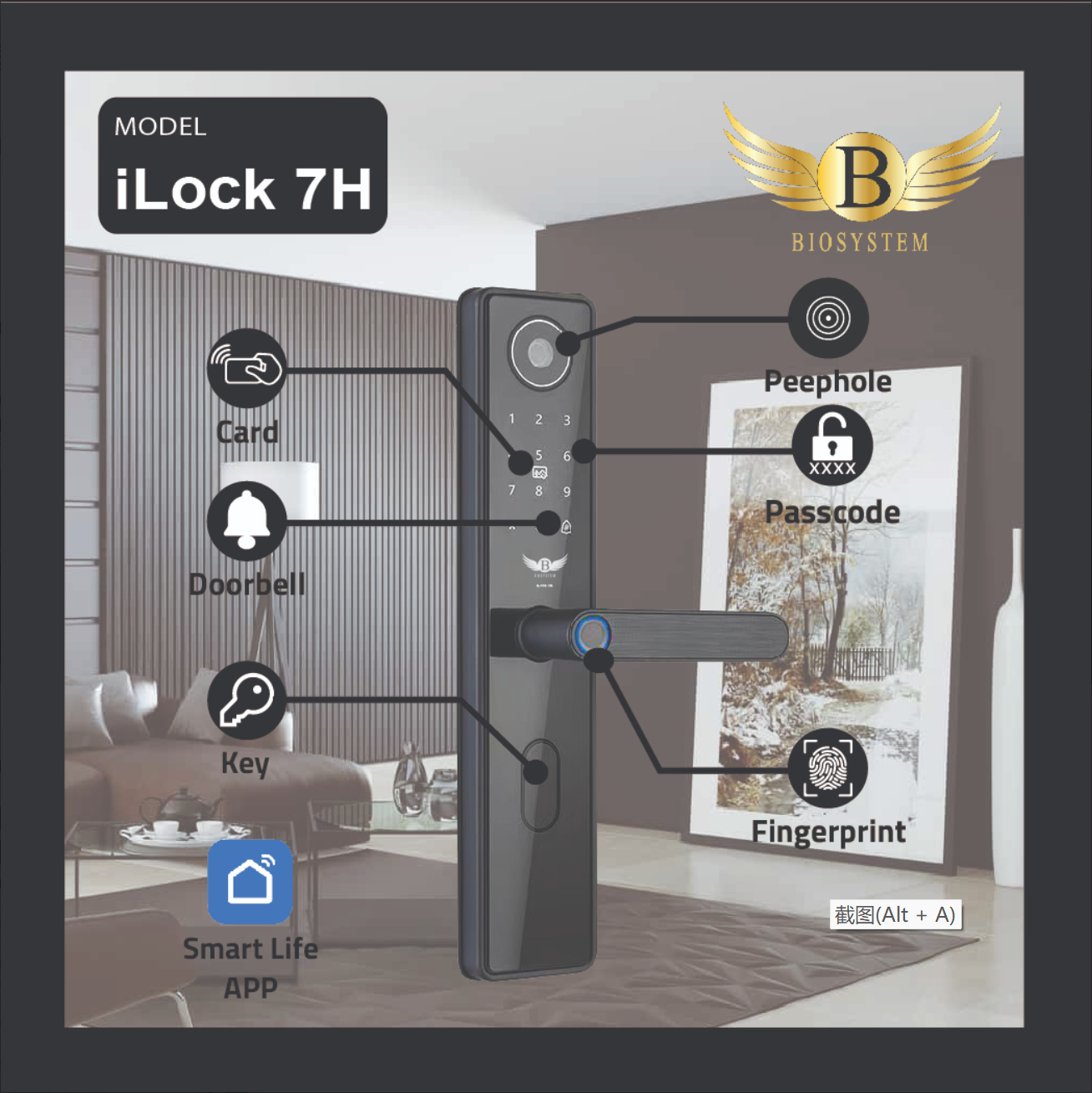 Biosystem iLock 7 series Digital Door Lock-Smart-Living