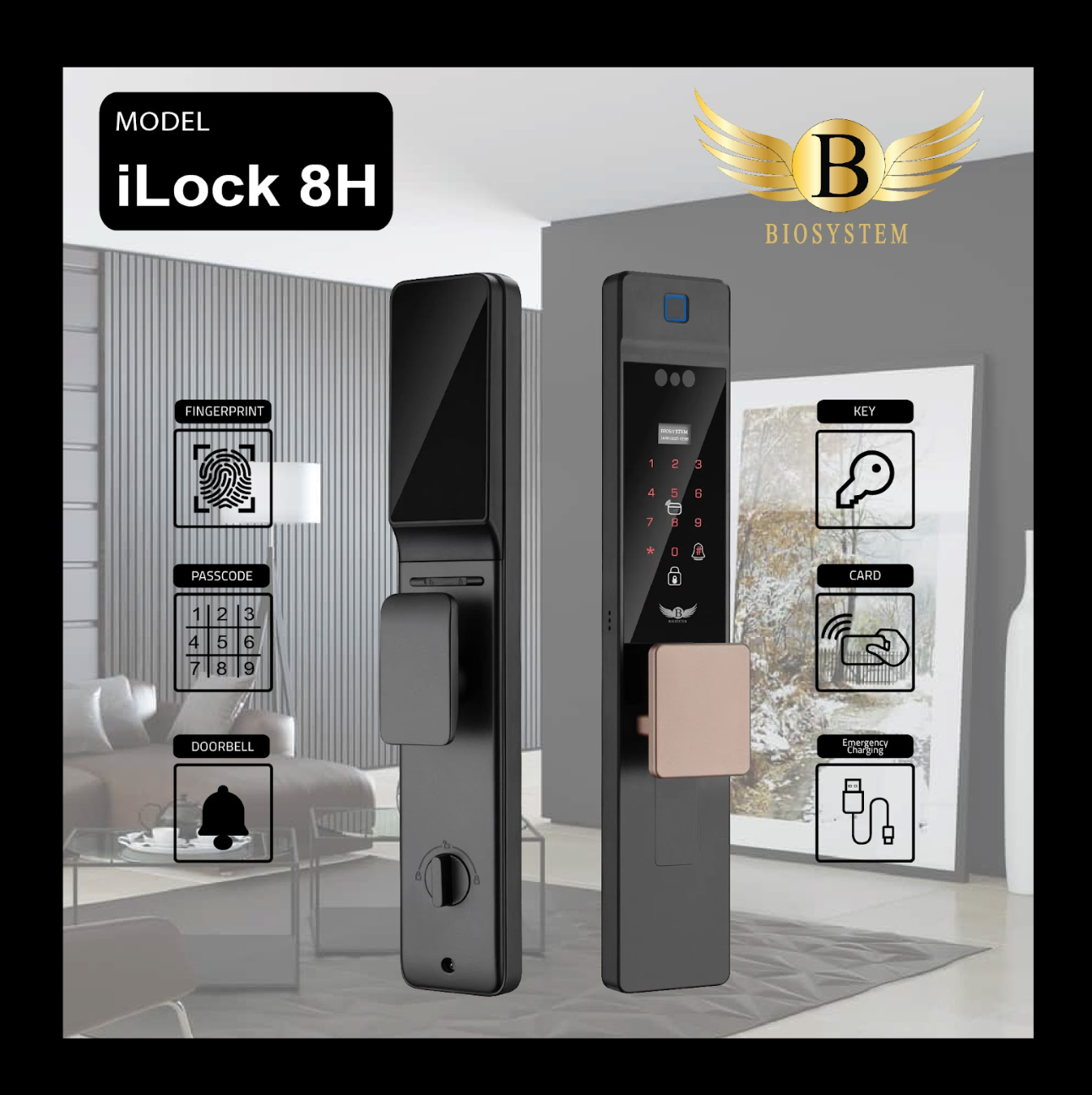 Biosystem iLock 8 series Digital Door Lock-Smart-Living