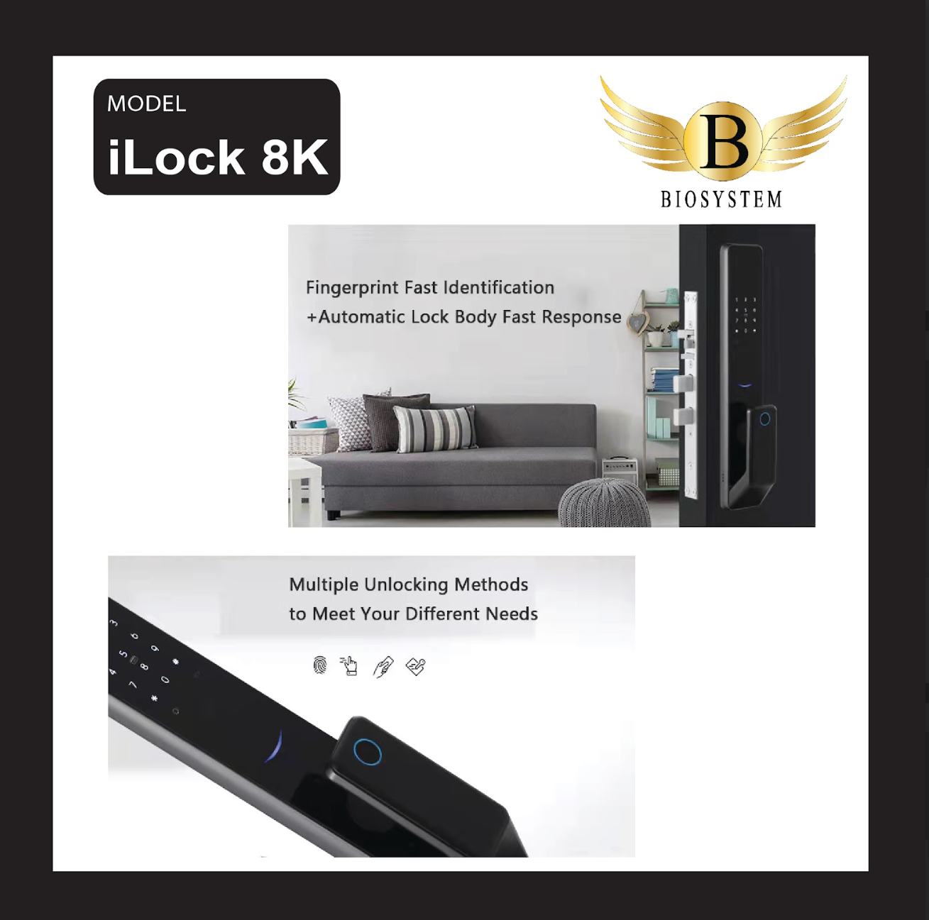Biosystem iLock 8 series Digital Door Lock-Smart-Living