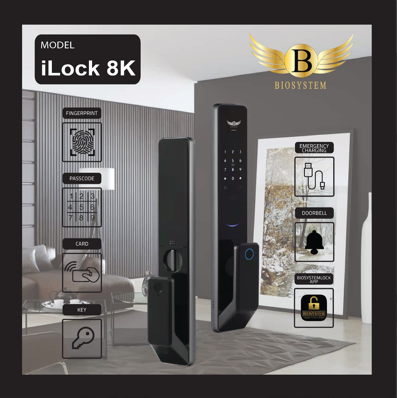 Biosystem iLock 8 series Digital Door Lock-Smart-Living