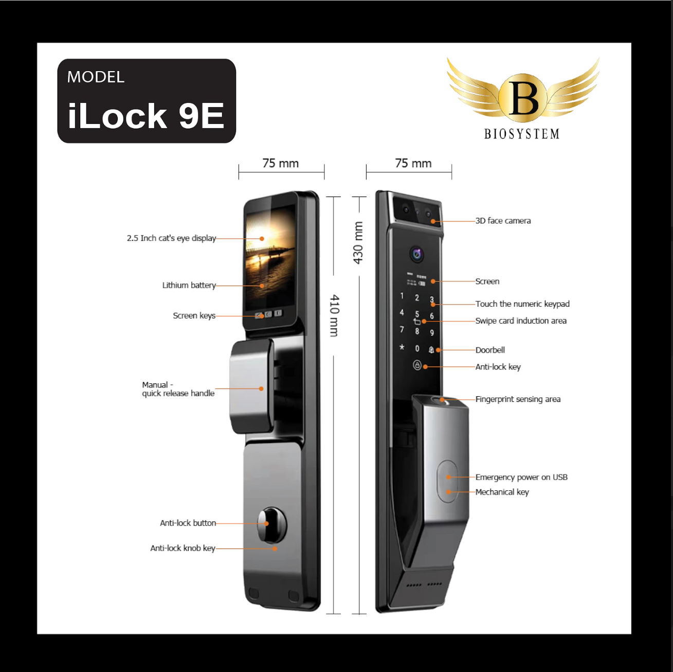 Biosystem iLock 9 series Digital Door Lock-Smart-Living