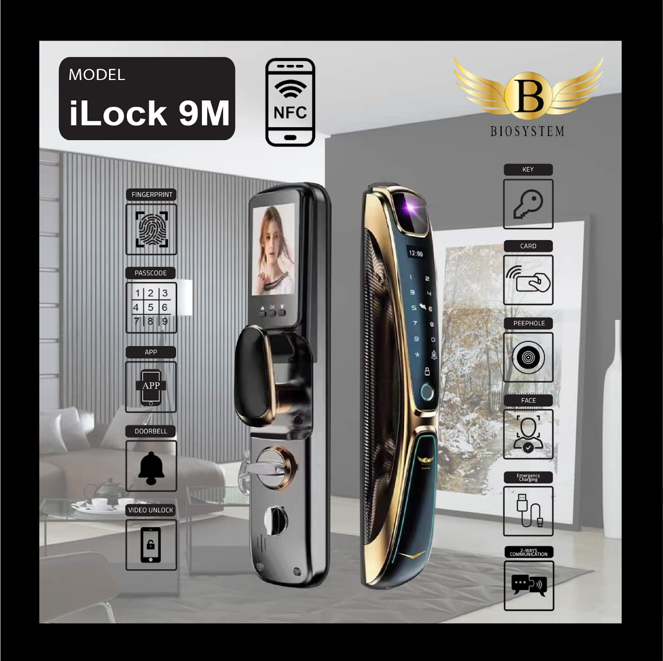 Biosystem iLock 9 series Digital Door Lock-Smart-Living