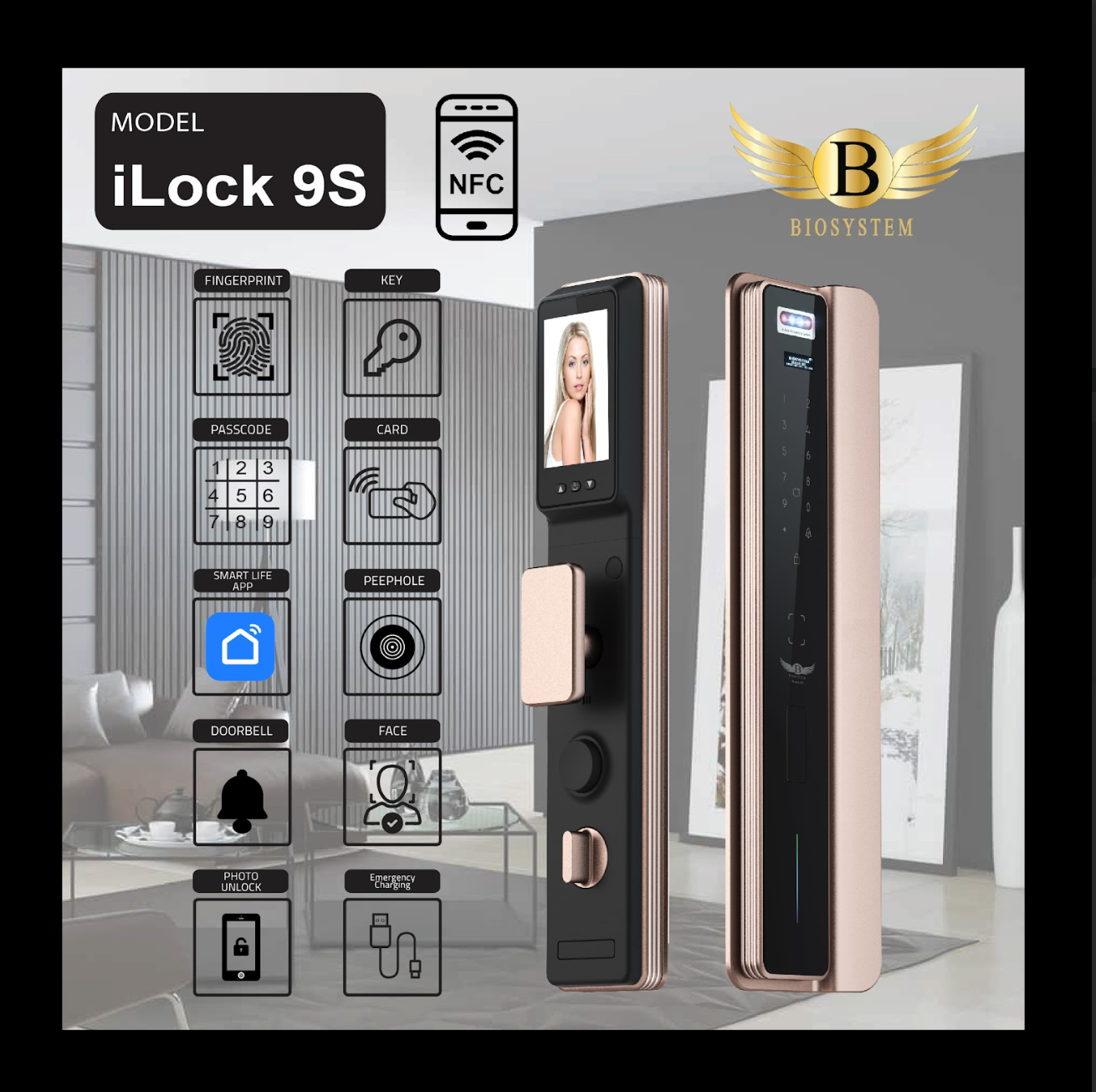 Biosystem iLock 9 series Digital Door Lock-Smart-Living