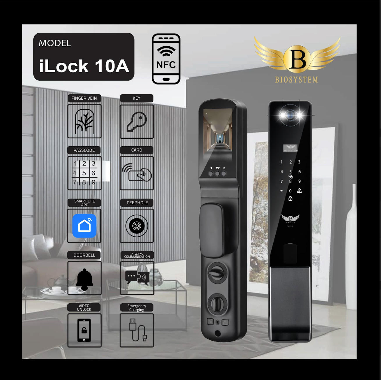 Biosystem iLock 10 series Digital Door Lock-Smart-Living