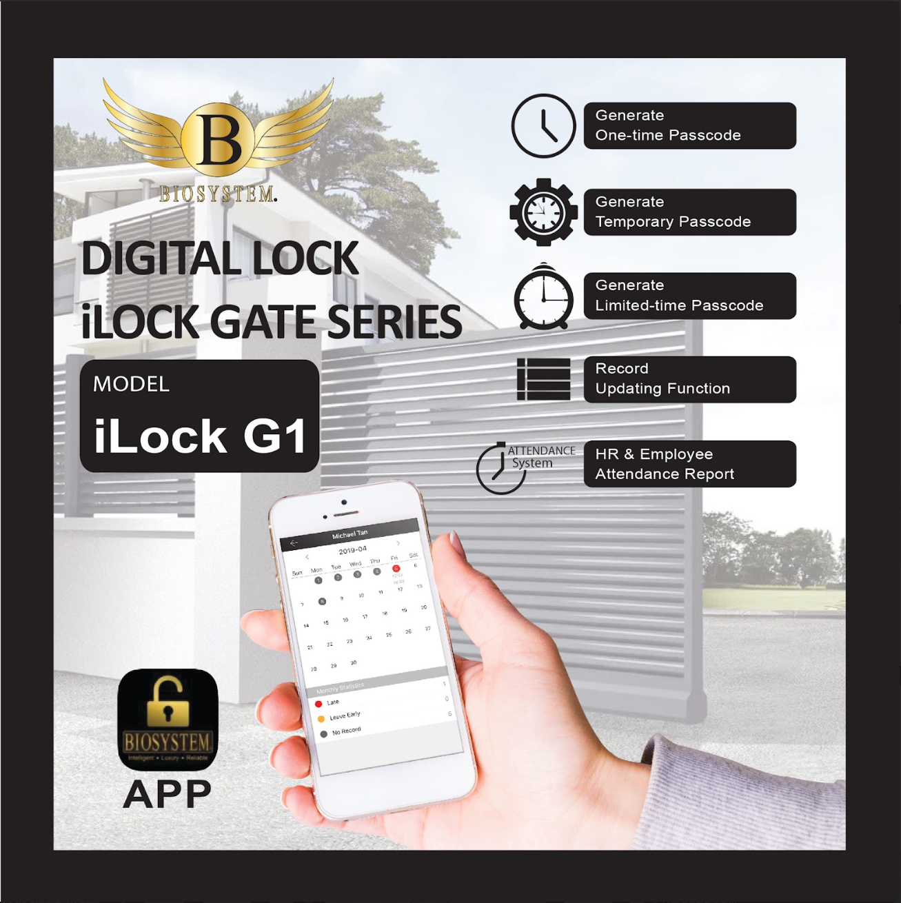Biosystem iLock Gate series Digital Door Lock-Smart-Living
