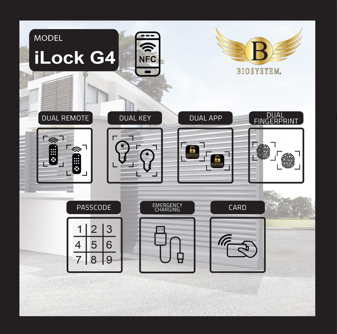 Biosystem iLock Gate series Digital Door Lock-Smart-Living