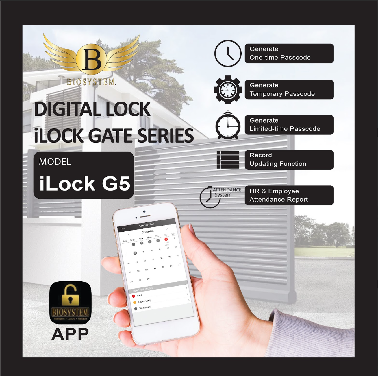 Biosystem iLock Gate series Digital Door Lock-Smart-Living