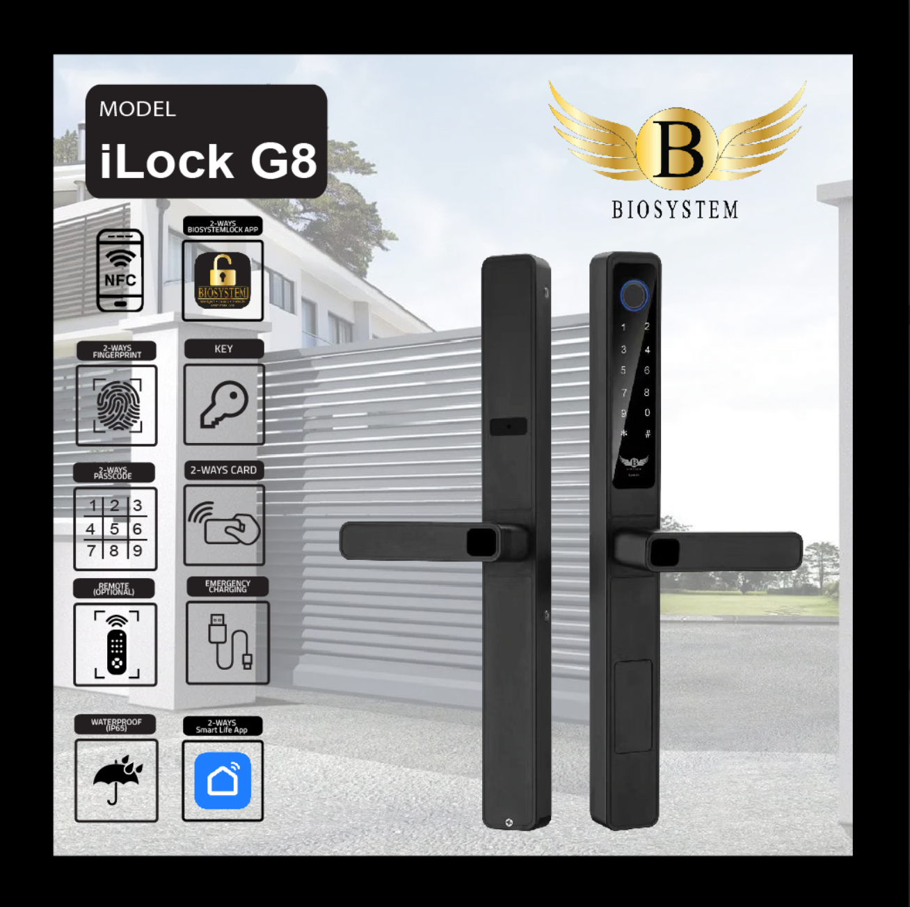 Biosystem iLock Gate series Digital Door Lock-Smart-Living