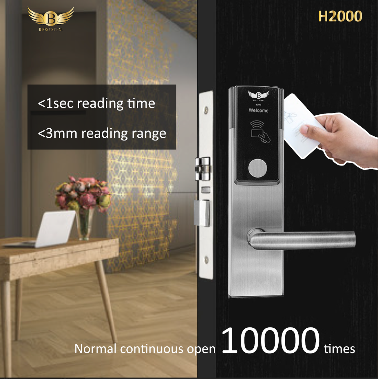 Biosystem iLock Hotel series Digital Door Lock-Smart-Living