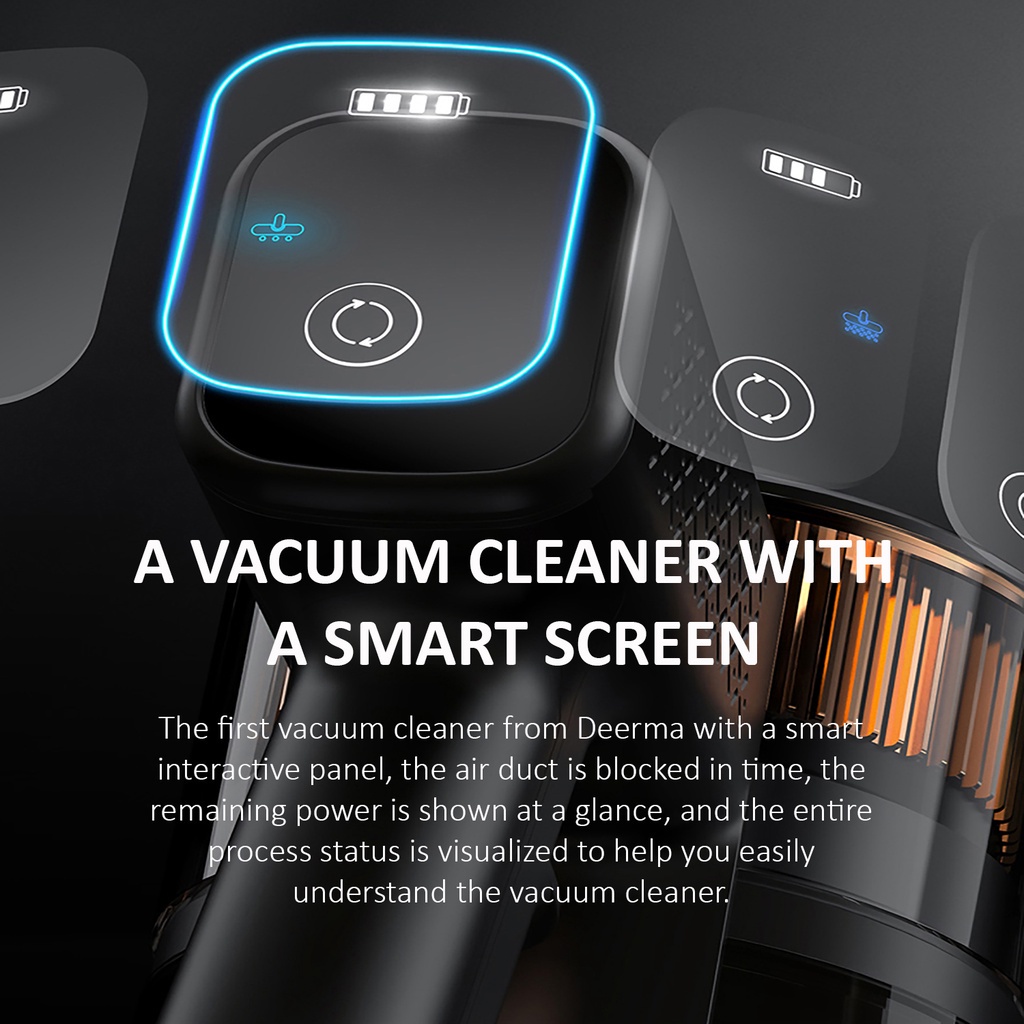 Deerma VC80 Cordless Stick Handheld Vacuum Cleaner 25Kpa Powerful Suction Smart Screen Display 55mLongBatteryLife-Smart-Living