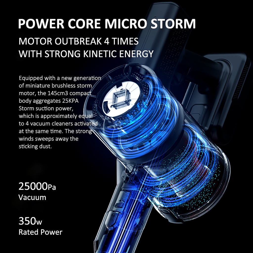 Deerma VC80 Cordless Stick Handheld Vacuum Cleaner 25Kpa Powerful Suction Smart Screen Display 55mLongBatteryLife-Smart-Living