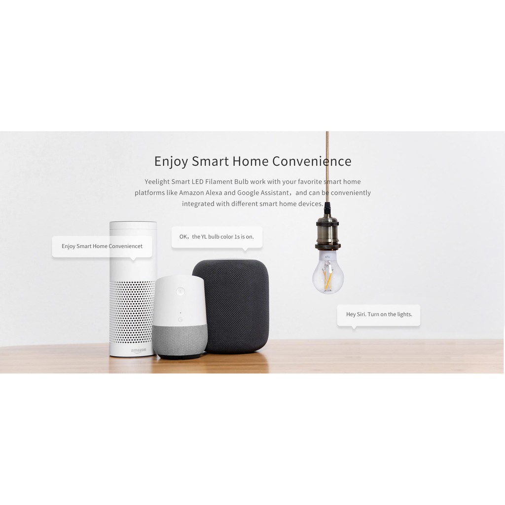 Yeelight E27 Filament Bulb LED Smart Dimmable Work with Google assistance, Apple HomeKit, Siri Shortcut, Alexa -2nd* -YeeL-Smart-Living